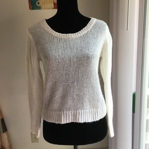 Divided H&M Off-White Open Knit Sweater Sz 4